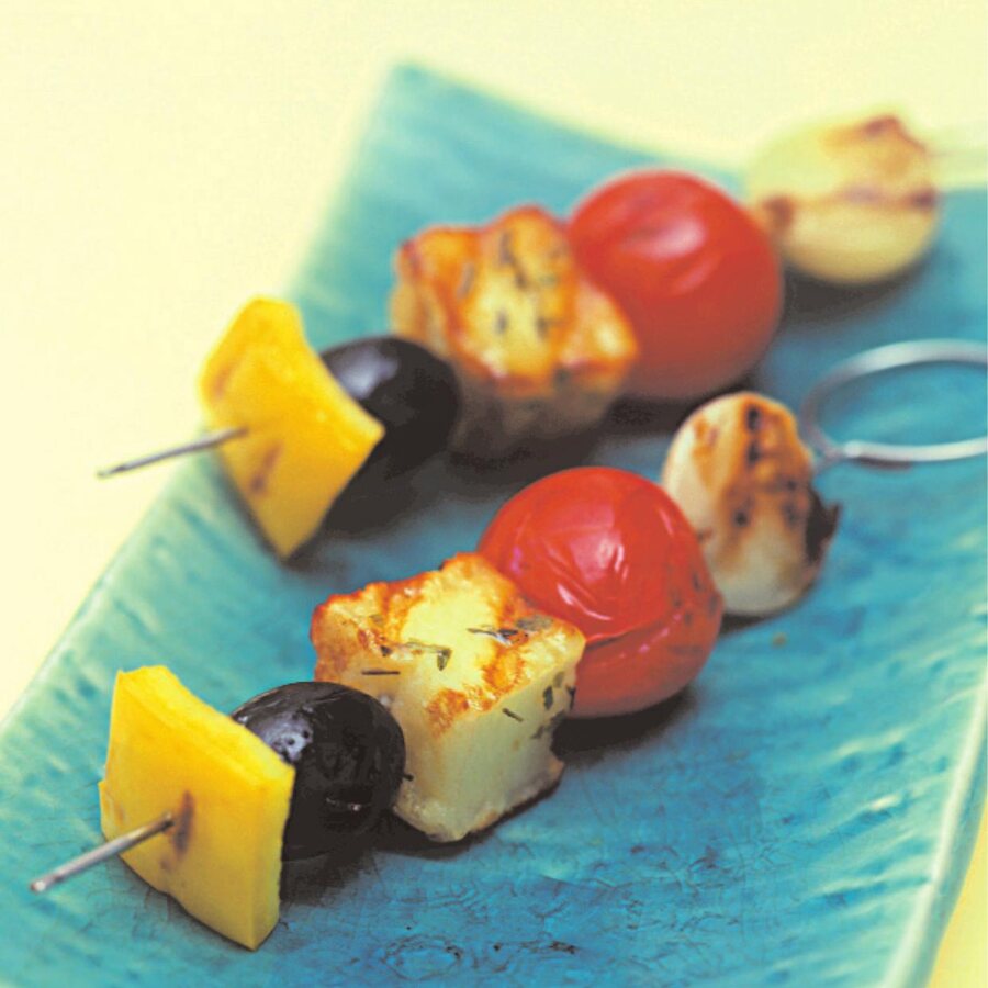 Slices of PittaS halloumi, the cheese used throughout the PittaS recipe collection
